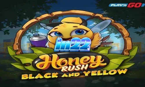 Tampilan visual slot Honey Rush Black and Yellow dengan tema urban neon